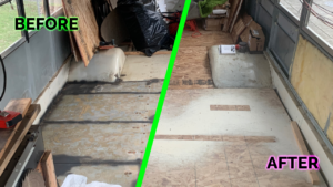 Subfloor Section B, Before and After